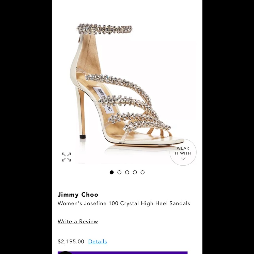 Jimmy choo womens josefine 100 crystal high heal cost 2,400$ with tax & shipping